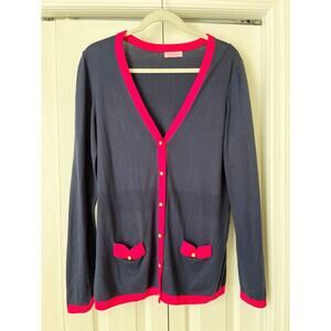 LILLY PULITZER Tipped Colorblock Cardigan Sz L